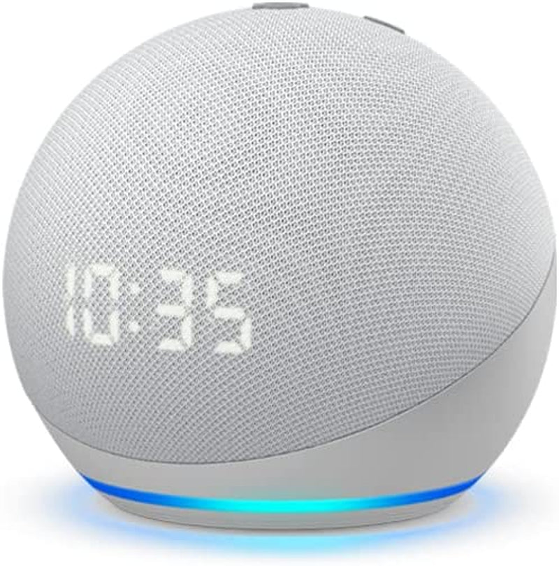 Echo Dot 4th Gen Smart Speaker with Clock and Alexa - Glacier White